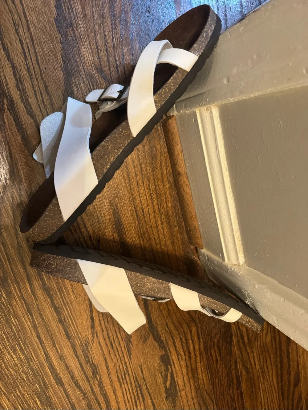 White Mountain White Strappy Buckle Sandals